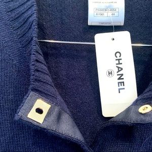 💎 Navy Blue 100% Cashmere Chanel Cardigan (real)